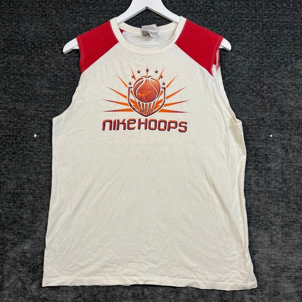 Hoops Club Nike Tank Top Shirt Men's White Sleeveless Basketball Sport - XL